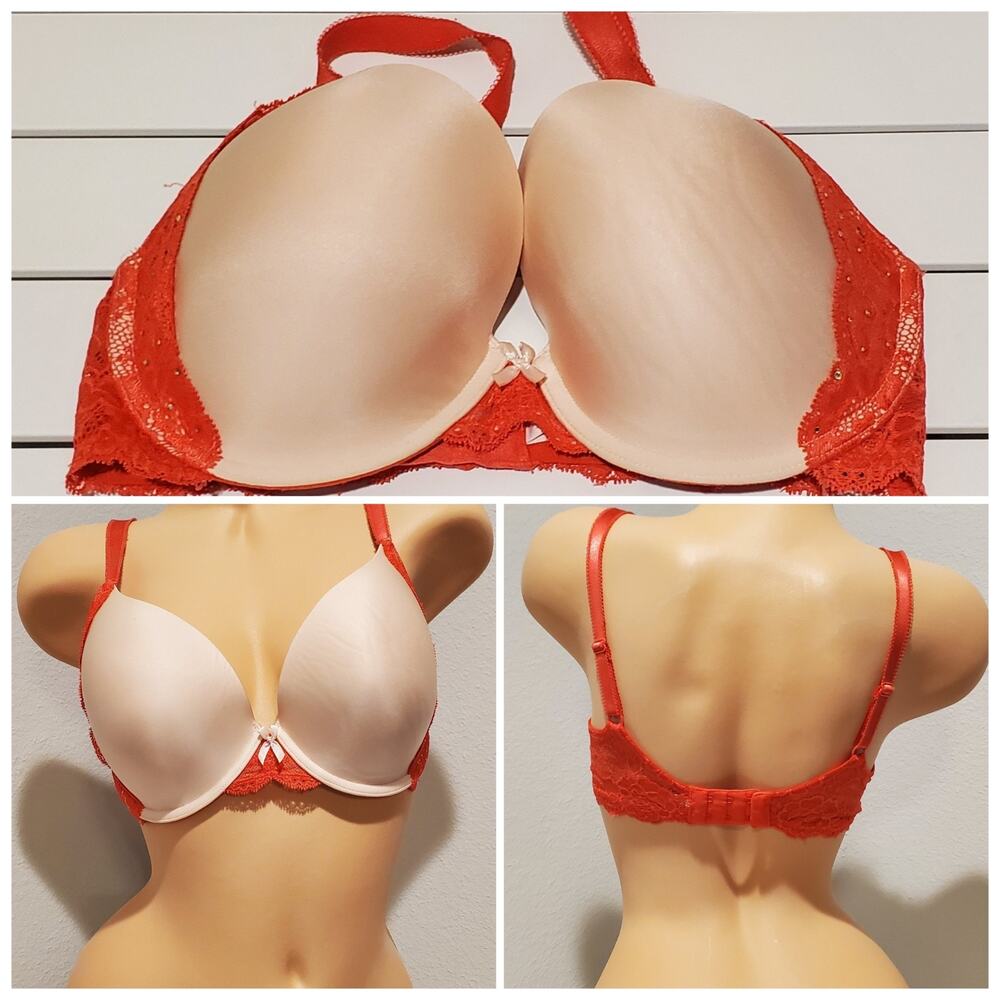 Victoria's Secret Dream Angels Vintage Shine Lace Perfect Coverage Bra Pink 34DD